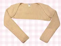 Cream Ribbed Bolero/ Shrug - Princess Polly