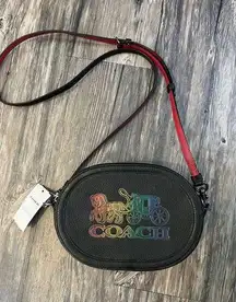 Coach Rare HTF NWT  Camera Crossbody Horse and Carriage Rainbow Pride Purse Bag