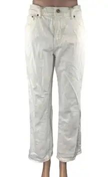 Abercrombie & Fitch Women's White Baggy Low Rise Wide Leg Denim Jeans Pants 28