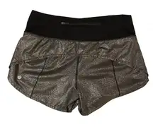 RARE! Lululemon Run Times Athletic Activewear Short in Luminosity Silver Foil 4
