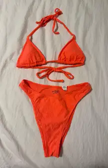 Aerie terry string triangle bikini set