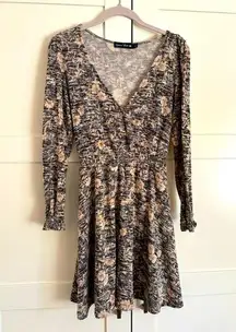 Crystal Doll Floral Long Sleeve Dress Size Small