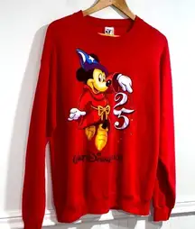 Vintage Disney sweatshirt Walt Mickey Mouse 25th Anniversary medium red