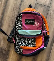 Jansport Orange and Pink Zebra Backpack