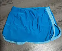 Nike Women Blue Athletic Skirt Shorts Built in Compression Leggings Size Large