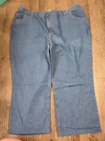 Woman Within 49-2359-5 Women's Denim Elastic Waist Pants Jeans Plus Size 30W