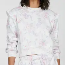 Generation Love Zoe Ruffle Pastel Floral Sweatshirt with Ruffles, Size L