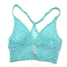 Victorias Secret Size S Bralette Turquoise Lace Racerback Long Line Fairycore‎