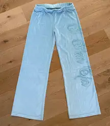 I.AM.GIA - Daria Velour & Rhinestone Track Pants in Blue
