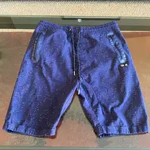Raw Yarn Navy Cotton Speckled Bermuda Shorts