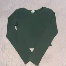 Tilly’s Bozzolo Cotton Women's Long Sleeve Green Cropped Top