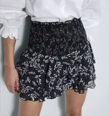 Zara RUFFLED BERMUDA SHORTS SKORT SKIRT HIGH WAIST