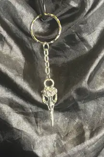 Unisex Alloy Raven Skull Keychain