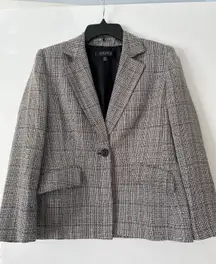 Kasper Petite Blazer Size 10P Plaid Check Career Business‎ Jacket