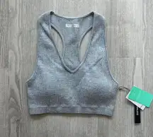 Grey Ribbed Activewear Top