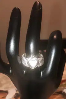 Sterling Silver Heart Mesh Heart Ring