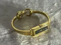 Gucci Vintage Gold  Watch with Black Face (needs battery)