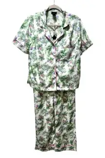 Cynthia Rowley Floral Palm Tropical Pajama Set – Top & Pants Size L