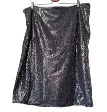 Hayden Los Angeles 2X fully sequin pencil skirt maximalist bling evening