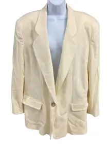 VTG August Max Woman Beige‎ Blazer Womens 20 W Button Front Career Jacket*