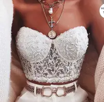 Pretty In Pearls Hand Beaded Bustier