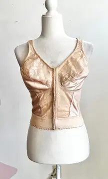 Exquisite Form Longline Bra Tan 36DD Vintage‎ Pin Up Retro Corset Style Bustier