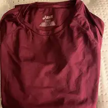Burgundy ASICS long sleeve tee