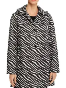 Kate Spade Black and White zebra Striped rain coat XS