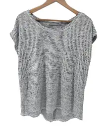 Athleta Stripe Breezy‎ Crossback Tee  Black White Striped XL Modal Poly Blend