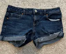 Aeropostale Denim Shorts Womens Size‎ 7/8 Blue Jean Juniors Cuffed Casual