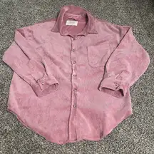 Ashley by 26 Pink Corduroy button up long sleeve Shirt Jacket shacket S