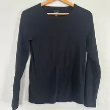 GAP Modern T Black Long Sleeve Tee Neutral Casual Comfy Large Classic Basic