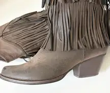 Pierre Dumas Brown Fringe Heeled Boots