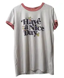 LulaRoe Liv T  HAVE A NICE DAY T Shirt Size Large‎ Short Sleeve Stretch Preppy