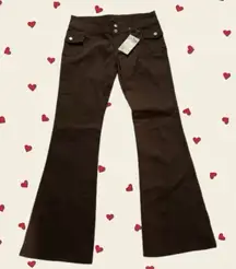 Brown Low rise Brandy Melville John Galt Flared Pants