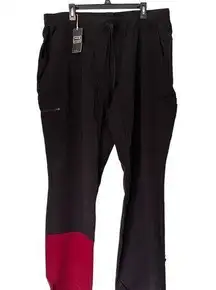 Pledge 5 Black Burgundy Colorblock Jogger Scrub Nursing Medical Pants sz 4XL NEW