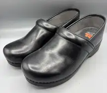 Dansko XP‎ Womens Clogs 41 Black Leather Slip On Comfort Shoes