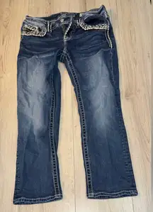 Miss Me Capri crop cropped blue jeans denim