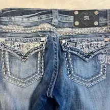 Women’s miss me rhinestone embellished Capri jeans. Size 27