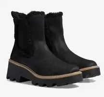 NEW Dolce Vita Women's Vinny Cozy Fur Lined Lug Sole Platform Boots in Black