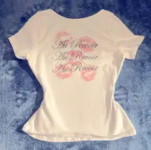 Graphic French Backless Top Size XS