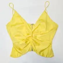MORE TO COME Anais Twist Front Top in Yellow XXS