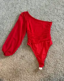One Sleeve Ruched Bodysuit