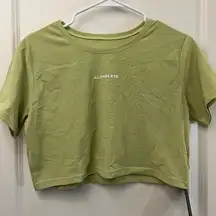 Alphalete NWT Light Green Women's Signature Mesh Logo Crop Top Size Small