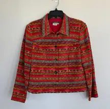 Vintage Maggy L 100% Silk Patchwork Quilt Jacket Size 10