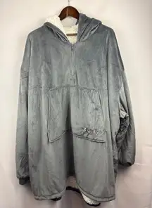 Unisex The Comfy One Size Fleece Lined Gray Wearable Blanket Hoodie