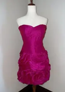 Beautiful Sonia Peña Fuchsia Taffeta Rosette Dress!