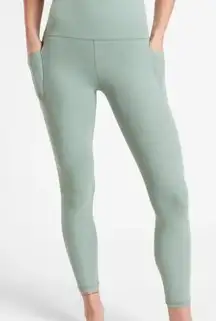 Athleta Mint Blue Salutation Stash Pocket II‎ 7/8 Leggings