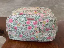 Cath Kidston Floral Print Canvas Coated Cosmetic Pouch 5x8x3