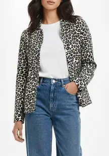 90s Erin London Vintage Jacket Black & White Cheetah Leopard Print Jacket Large